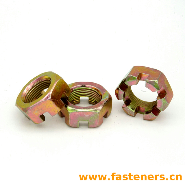 GOST2528 Hexagon Slotted Nuts With Reduced With Across Flats, Accuracy Class A