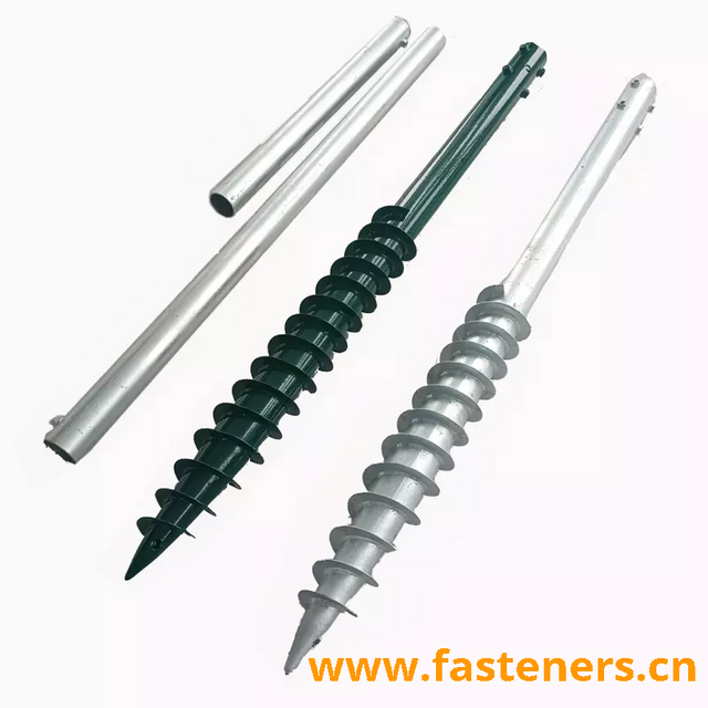Customized Spray Green Q235B Q355B N Series Solar Anchor Foundation Ground Screw