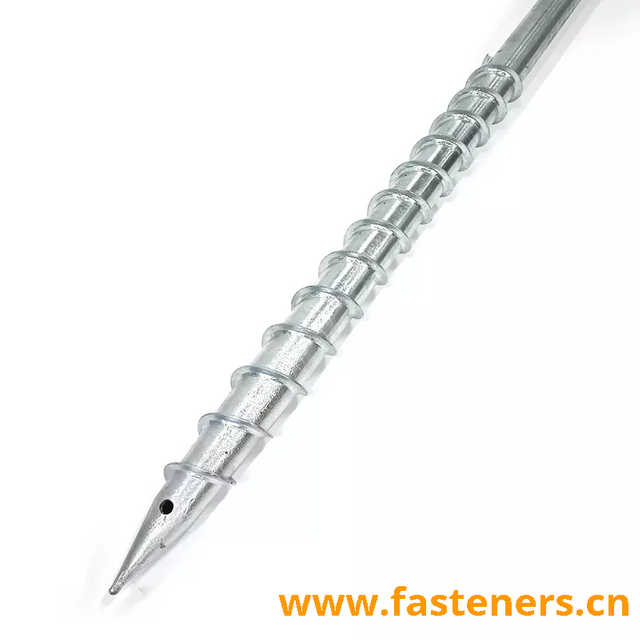 Solar Ground Mount Long Round Flange Head Earth Foundation Pile Ground Screws 