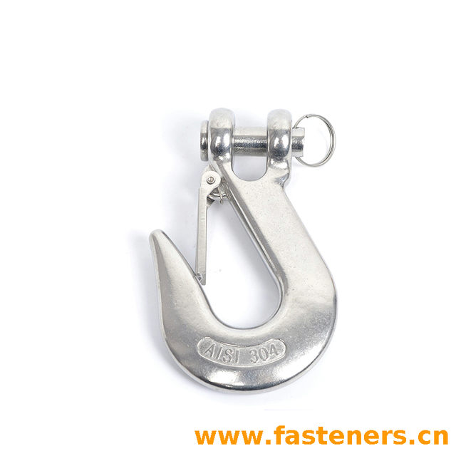 Stainless Steel Clevis Grab Slip Hooks With Safety Latch Crane Hook
