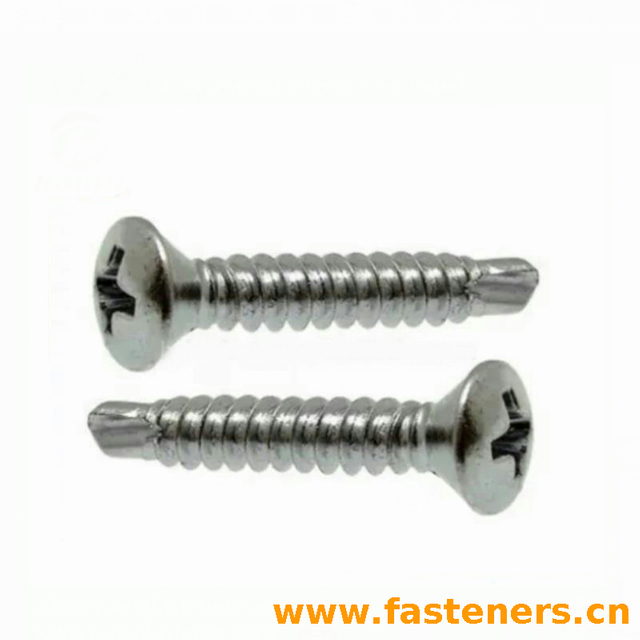 DIN EN ISO 15483 Cross Recessed Raised Contersunk Head Drilling Screws With Tapping Screw Thread