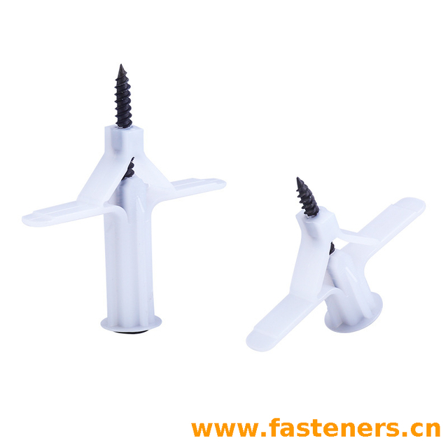Aircraft Wings Butterfly Shape Gypsum Board Anchor Fasteners with Screw,Plastic Anchor