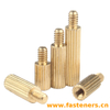 M2 Brass Knurled Single Through Stud,PCB Cylinder Hex Standoffs Electronic Components