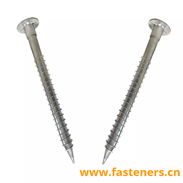 Adjustable Ground Anchors HDG Flange Head Solar Ground Screw 