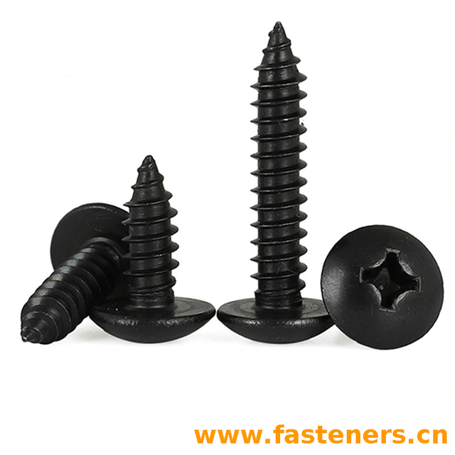 Black Oxide Umbrella Head Cross Wood Screw,Truss Head Self Tapping Screw
