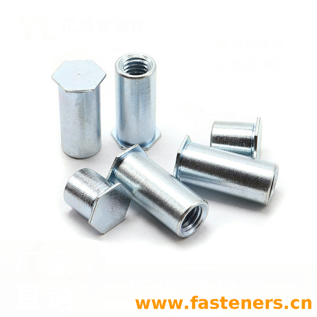Zinc Plated Carbon Steel Self Clinching Blind Hole Rivet Nut Column for Metal Sheet