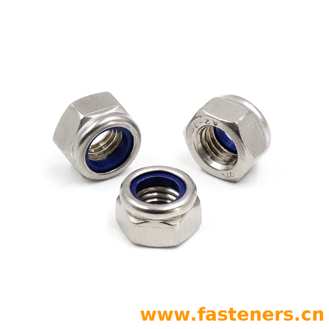 DIN985 Prevailing Torque Type Hexagon Thin Nuts With Non-Metallic Insert Nylon Lock Nuts 304/316 stainless steel