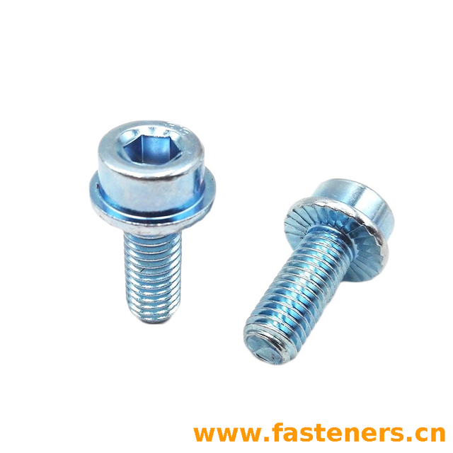 DIN 251 Carbon Steel Blue White Zinc Flange Head Socket Head Cap Screw