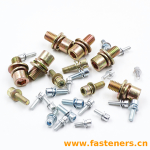 DIN912 hexagon socket head combination bolt with flat washer spring washer