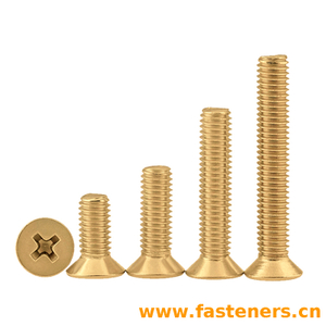 DIN965 Cross Recessed Countersunk Head Screws Brass Material