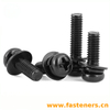 Black Pan Head Machine Screw with Flat Washer And Spring Washer