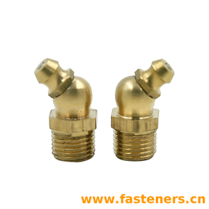  GB /T 1153 Angle Hydraulic Grease Nipples Copper Material