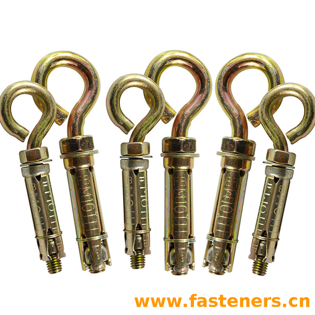 4Pcs Fix bolt with Eye bolt Carbon steel yellow zinc