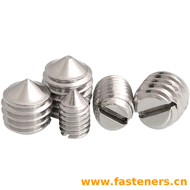 Q280 Slotted set screws with cone point