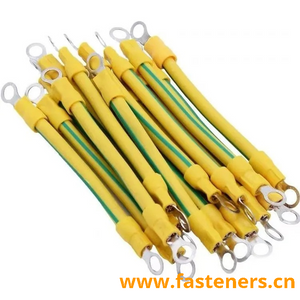 Solar PV Grounding Jumper Wire 2.5-6mm², 5mm Lug Hole, Flexible Pure Copper Bridge Cable with Insulated PVC Sleeve