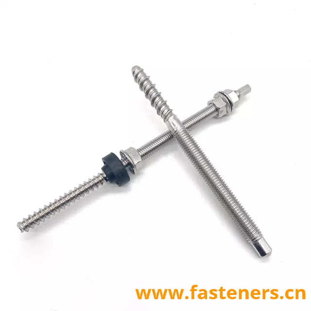 304 316 Stainless Steel Screw Dowel Double Head Hanger Bolts in Solar Mounting 