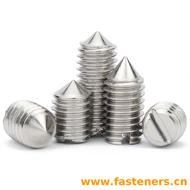 DIN EN 27434 Slotted Set Screws With Cone Point
