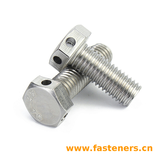 GB/T32.3 Hexagon Bolts With Wire Holes On Head - Fine Pitch Thread