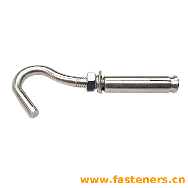 SS304 SS316 Stainless Steel,J Type Hook,Expansion Anchor Bolt,With Nut Washer,Sleeve Anchor Bolt,Expansion Hook
