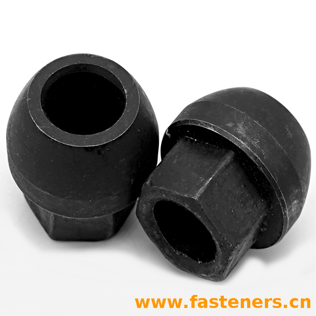 Mine Use Big Dom Nut Square Neck Black 45# Carbon Steel Testing Mushroom Head Mining Nut by Rod Bar M22 M25 Spherical Nut