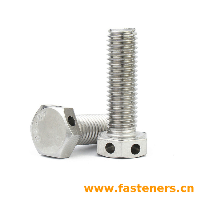 GB25 Bolts, Small Hexagon Head With Holes Through The Head