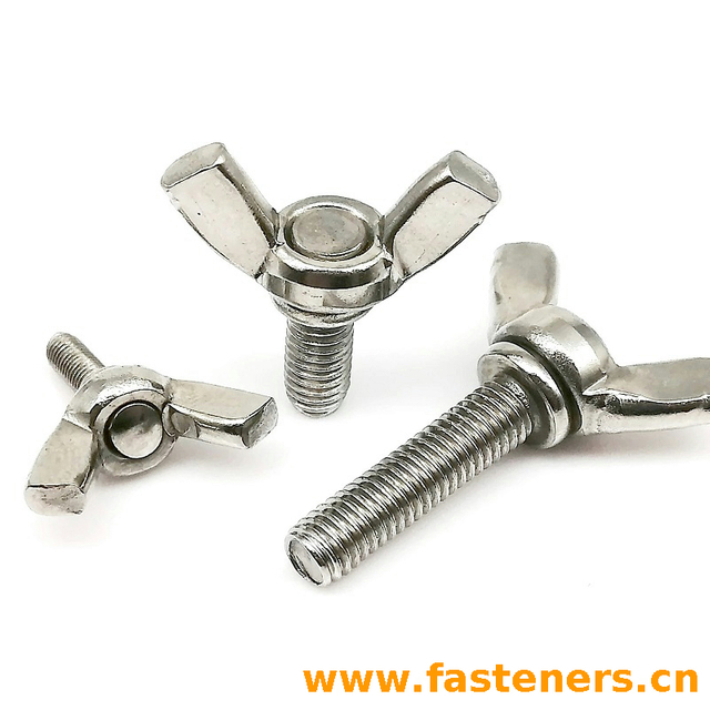 DIN318 Wing Screws With Edged Wings Hand Tighten Butterfly Ear Wing Head Thumb Screw Thumbscrew Adjust Bolt