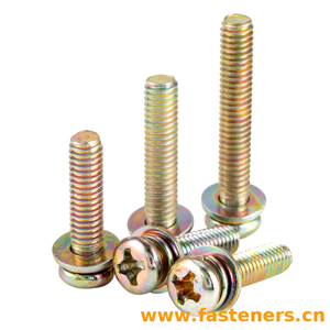 GB 9074.4 Cross Recessed Pan Head Screws,Single Coil Spring Lock Washer And Plain Washers Assemblies