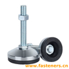 Galvanized Carbon Steel Swivel Adjustable Leveling Feet for Kitchen Furniture Equipment Support Fittings With Black Anti Slip Pad