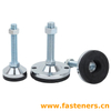 Galvanized Carbon Steel Swivel Adjustable Leveling Feet for Kitchen Furniture Equipment Support Fittings With Black Anti Slip Pad
