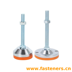 Galvanized carbon steel Swivel Adjustable Leveling Feet for Kitchen Furniture Equipment Support Fittings With yellow anti slip pad